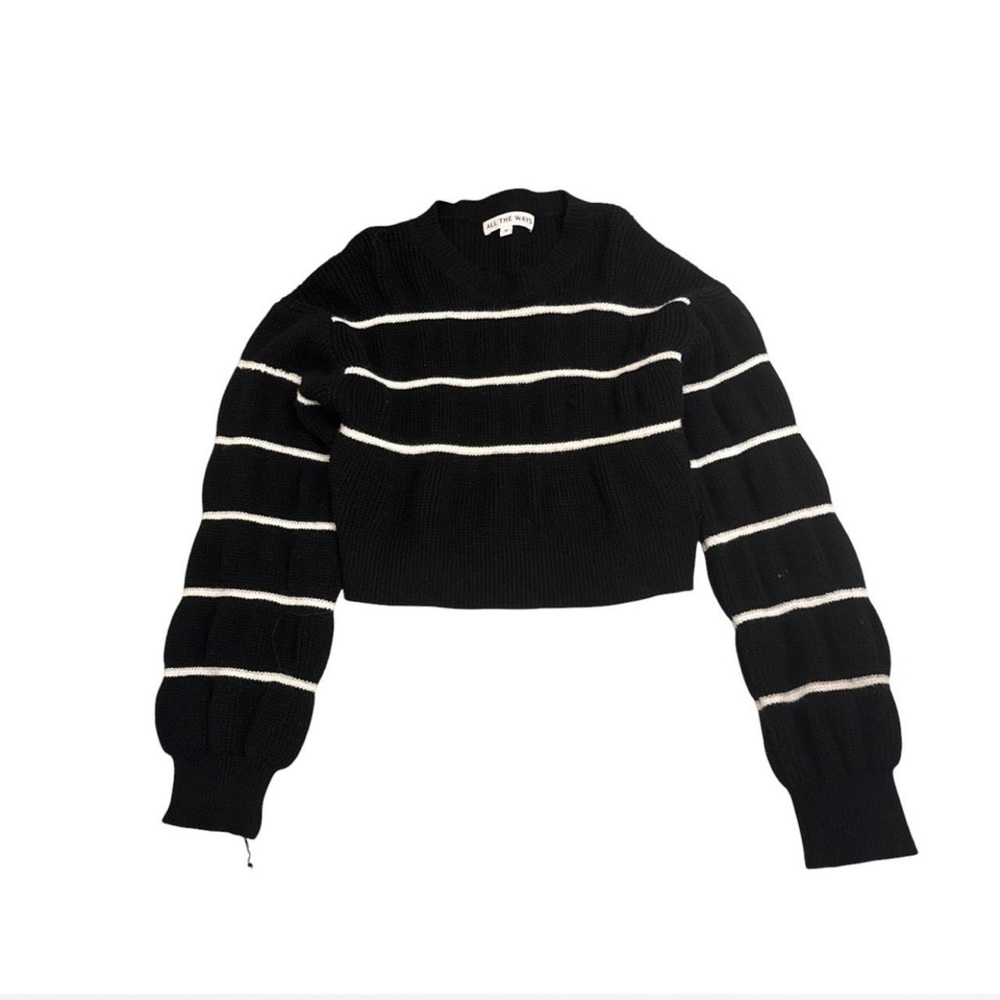 all the ways black striped sweater